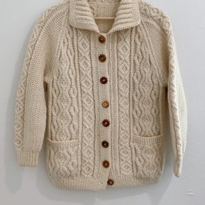 Vintage handmade fisherman’s cardigan with wooden buttons